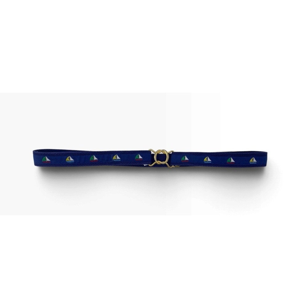 VTG Dotty Smith Womens Canvas Belt Sailboat Nautical Coastal 34" Preppy RARE